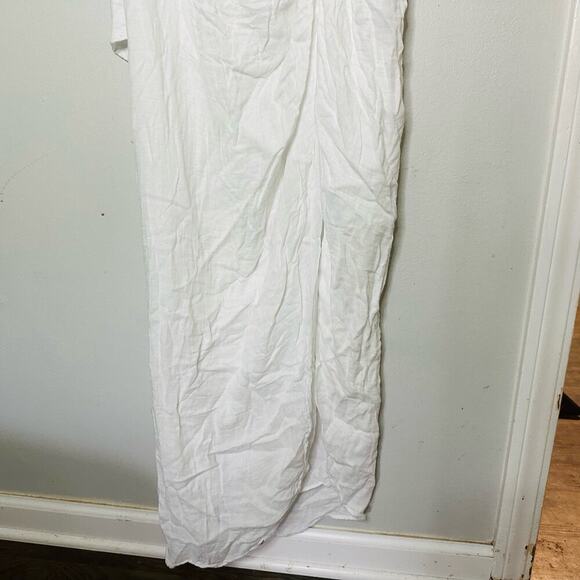 JUST BEE QUEEN White Cutout One Shoulder Cotton High Slit Dress Size Extra Large - Picture 9 of 12
